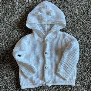 White baby cardigan